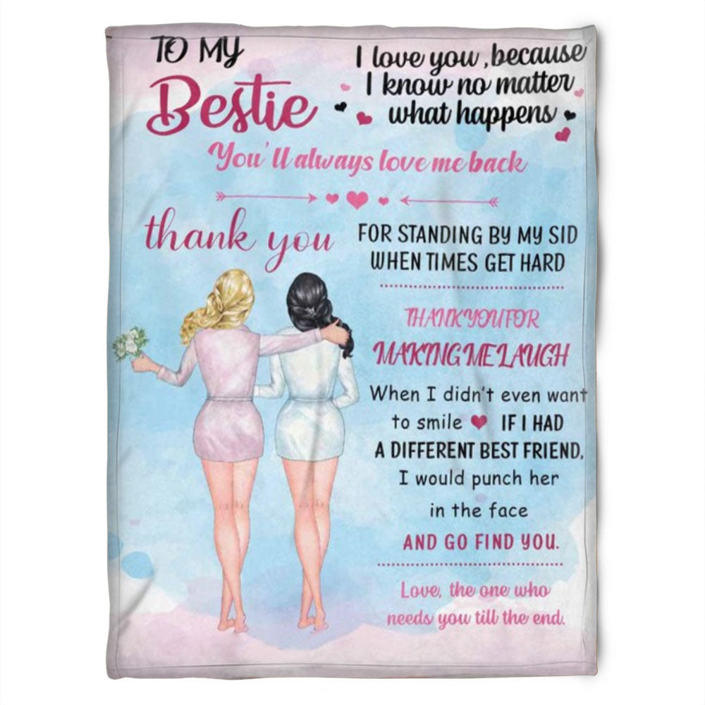 To My Friend Fleece Blanket Thank You For Standing By My Side When Time Get Hard, Gift For Sister, Gift For Best Friend, Home Decor Bedding Couch Sofa Soft And Comfy 1630919056336.jpg