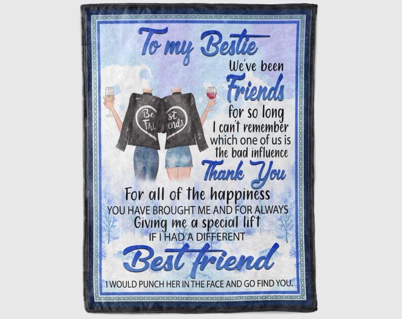 To My Friend Fleece Blanket Thank You For All Of The Happiness, Gift For Sister, Gift For Best Friend, Home Decor Bedding Couch Sofa Soft And Comfy 1630919127163.jpg