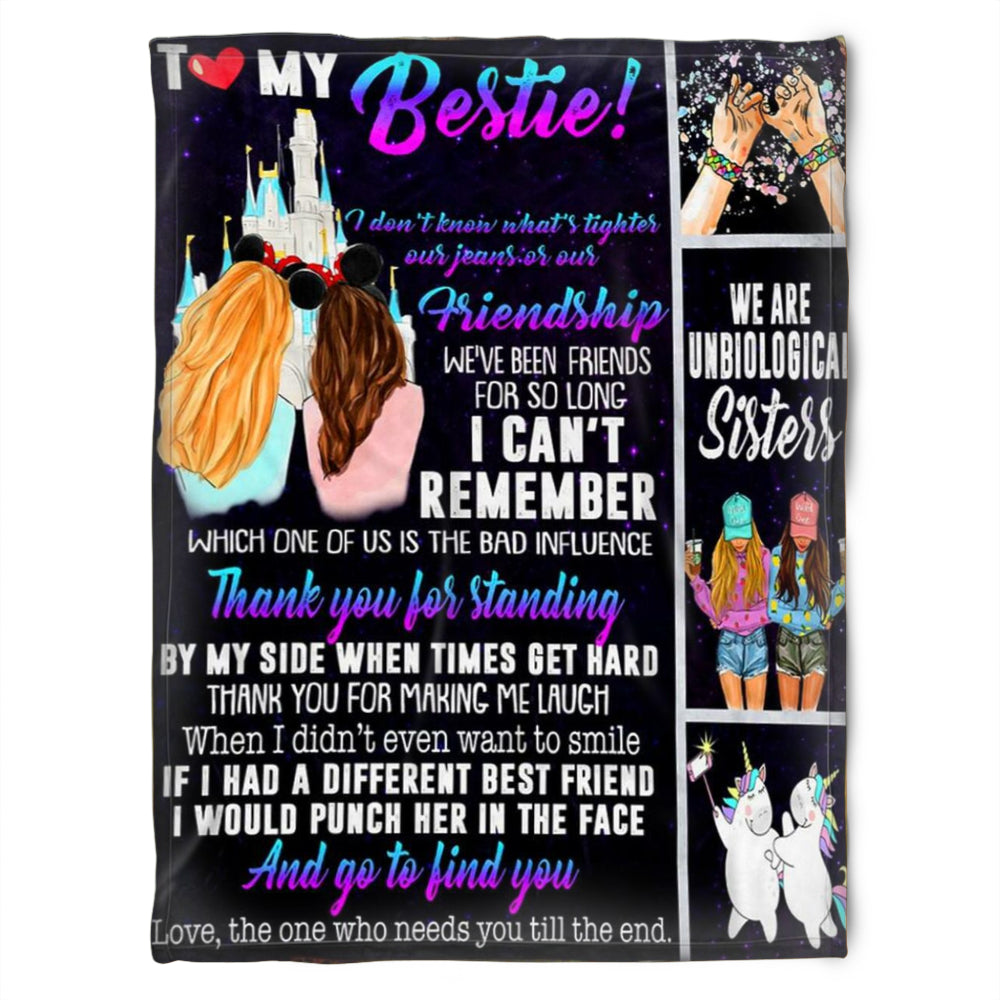 To My Friend Fleece Blanket I Don't Know What's Tighter Our Jeans Or Our Friendship, Gift For Sister, Gift For Best Friend, Home Decor Bedding Couch Sofa Soft And Comfy 1630923756810.jpg