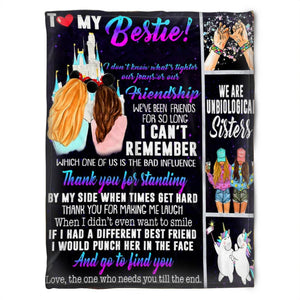 To My Friend Fleece Blanket I Don't Know What's Tighter Our Jeans Or Our Friendship, Gift For Sister, Gift For Best Friend, Home Decor Bedding Couch Sofa Soft And Comfy 1630923756810.jpg