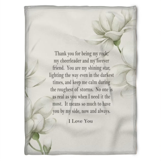 To My Friend Fleece Blanket Thank You For Being My Rock My Cheerleader And My Forever Friend, Gift For Sister, Gift For Best Friend, Home Decor Bedding Couch Sofa Soft And Comfy 1630981875508.jpg