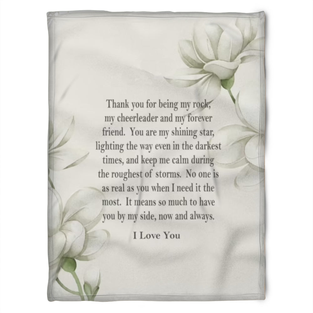 To My Friend Fleece Blanket Thank You For Being My Rock My Cheerleader And My Forever Friend, Gift For Sister, Gift For Best Friend, Home Decor Bedding Couch Sofa Soft And Comfy 1630981875508.jpg