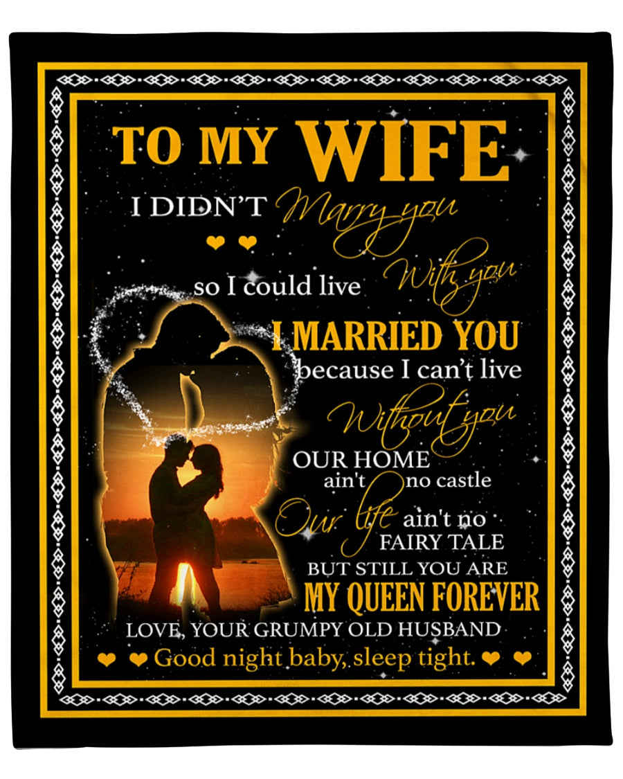 To My Wife I Can't Live Without You Fleece Blanket Gift Wife From Husband Birthday Gift Home Decor Bedding Couch Sofa Soft and Comfy Cozy 1630982867426.jpg