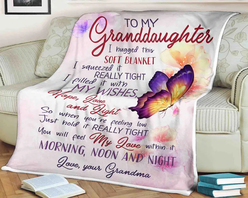 Butterfly Blanket To My Granddaughter I Filled It With My Wishes Hope Love And Light You,gift For Granddaughter Family Home Decor Bedding Couch Sofa Soft And Comfy Cozy 1630984264333.jpg