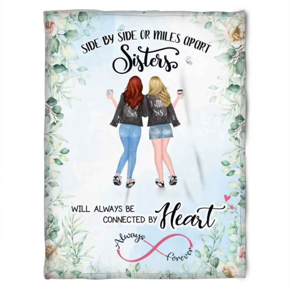 To My Friend Fleece Blanket We Will Always Be Connected By Heart Side By Side Or Miles Apart, Gift For Sister, Gift For Friend, Home Decor Bedding Couch Sofa Soft And Comfy 1630986150706.jpg