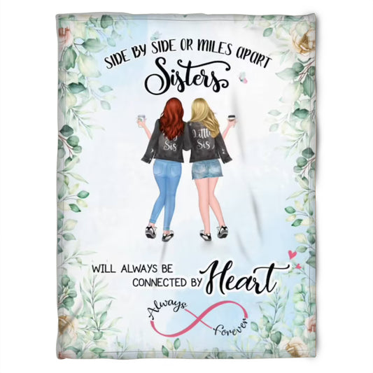 To My Friend Fleece Blanket We Will Always Be Connected By Heart Side By Side Or Miles Apart, Gift For Sister, Gift For Friend, Home Decor Bedding Couch Sofa Soft And Comfy 1630986150706.jpg