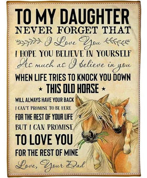 Love Message Of Dad Horse To Daughter Fleece Blanket Gift For Daughter From Dad Home Decor Bedding Couch Sofa Soft And Comfy Cozy 1631073035411.jpg