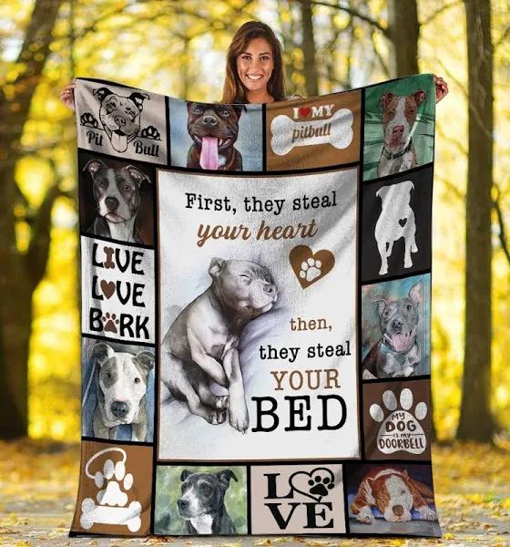 First They Steal Your Heart Pitbull Dog Fleece Blanket Gift For People Home Decor Bedding Couch Sofa Soft And Comfy Cozy 1631087873320.jpg