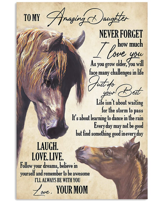 To My Daughter Canvas Just Do Your Best, Horse Canvas Gift From Mom To Daughter, Canvas Wall Decor, Canvas Gift Decor Home Decor Wall Art Visua 1631171297296.jpg