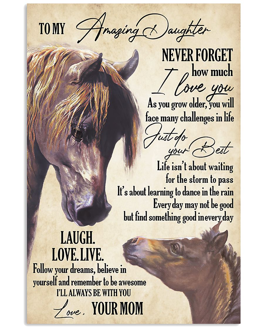 To My Daughter Canvas Just Do Your Best, Horse Canvas Gift From Mom To Daughter, Canvas Wall Decor, Canvas Gift Decor Home Decor Wall Art Visua 1631171297296.jpg
