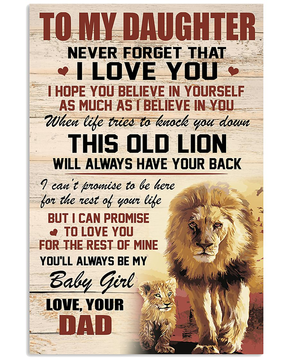 To My Daughter Canvas This Old Lion Will Always Have Your Back, Believe In Yourself, Gift From Dad To Daughter, Canvas Wall Decor, Canvas Gift Decor Home Decor Wall Art Visua 1631173930990.png
