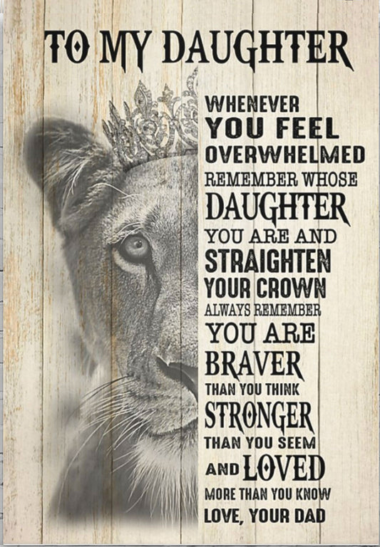 To My Daughter Canvas You're Loved More Than You Know, Gift From Dad To Daughter, Canvas Wall Decor, Canvas Gift Decor Home Decor Wall Art Visua 1631175806042.jpg