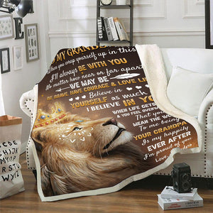 Lion To My Grandson To Me Being Your Grandpa Is My Happily Fleece Blanket Gift From Grandpa To Grandson Home Decor Bedding Couch Sofa Soft And Comfy Cozy 1631177827468.jpg