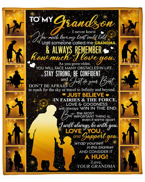 To My Grandson Love You And Support You Fleece Blanket Gift From Grandma To Grandson Home Decor Bedding Couch Sofa Soft And Comfy Cozy 1631179654697.jpg