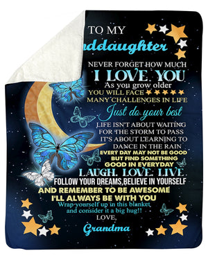 To My Granddaughter Never Forget How Much I Love You As You Grow Older - Moon & Butterfly Blanket Gift For Granddaughter From Grandma Bedding Couch Sofa Soft And Comfy Cozy 1631179925717.jpg