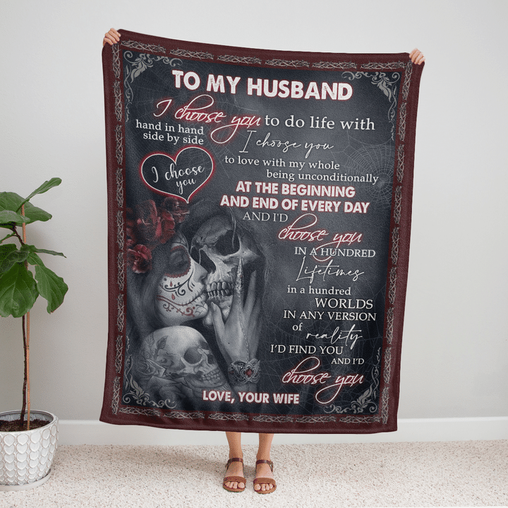 To My Husband I'd Find You And I'd Choose You Fleece Blanket Gift For Family, Birthday, Couple, For Him, Wife To Husband Gift Home Decor Bedding Couch Sofa Soft And Comfy 1631243753246.png