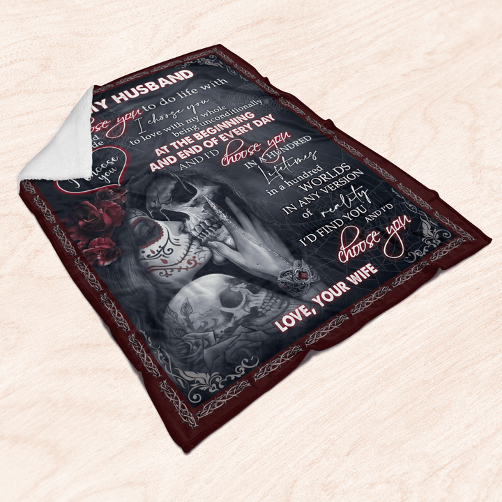 To My Husband I'd Find You And I'd Choose You Fleece Blanket Gift For Family, Birthday, Couple, For Him, Wife To Husband Gift Home Decor Bedding Couch Sofa Soft And Comfy 1631243753339.png