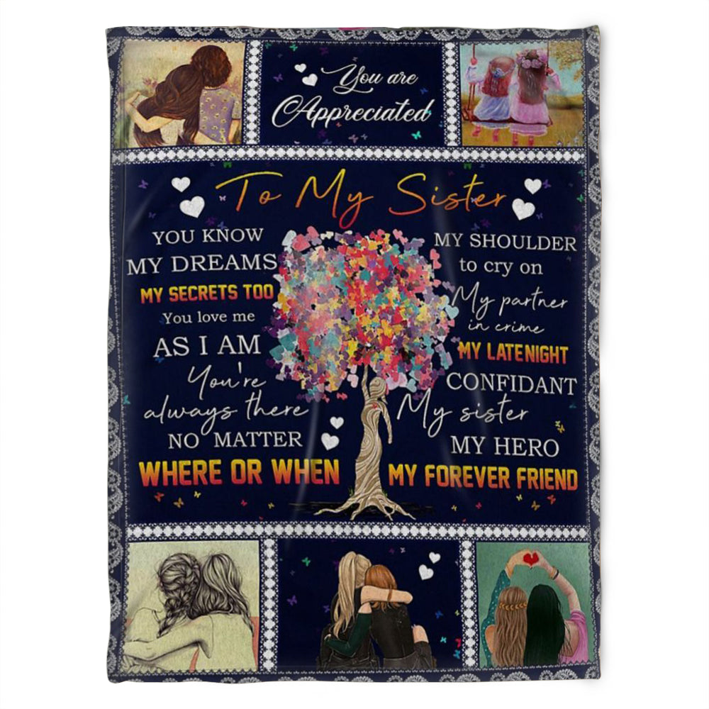 To My Sister Blanket, Fleece Blanket, You Know My Dreams, Gift For Sister Family Home Decor Bedding Couch Sofa Soft and Comfy Cozy 1631508107380.jpg