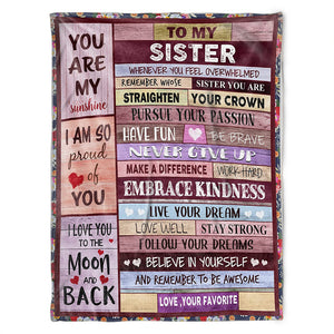 To My Sister Blanket, I Love You To The Moon And Back. Gift For Sister Family Home Decor Bedding Couch Sofa Soft and Comfy Cozy 1631508409145.jpg