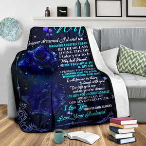 To My Wife Personalized Blankets With Name-anniversary Valentine Birthday Gift For My Wife-marrying A Perfect Freaking Wife 1631519340369.jpg