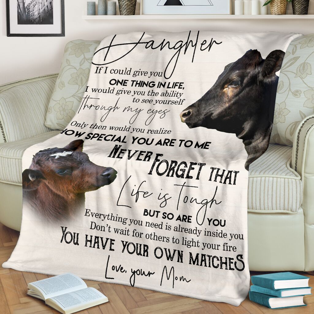 To My Daughter If I Could Give You One Thing In Life Angus Cow Blanket Gift For Daughetr, Cow Lover Birthday Gift Home Decor Bedding Couch Sofa Soft And Comfy Cozy 1631525305024.jpg