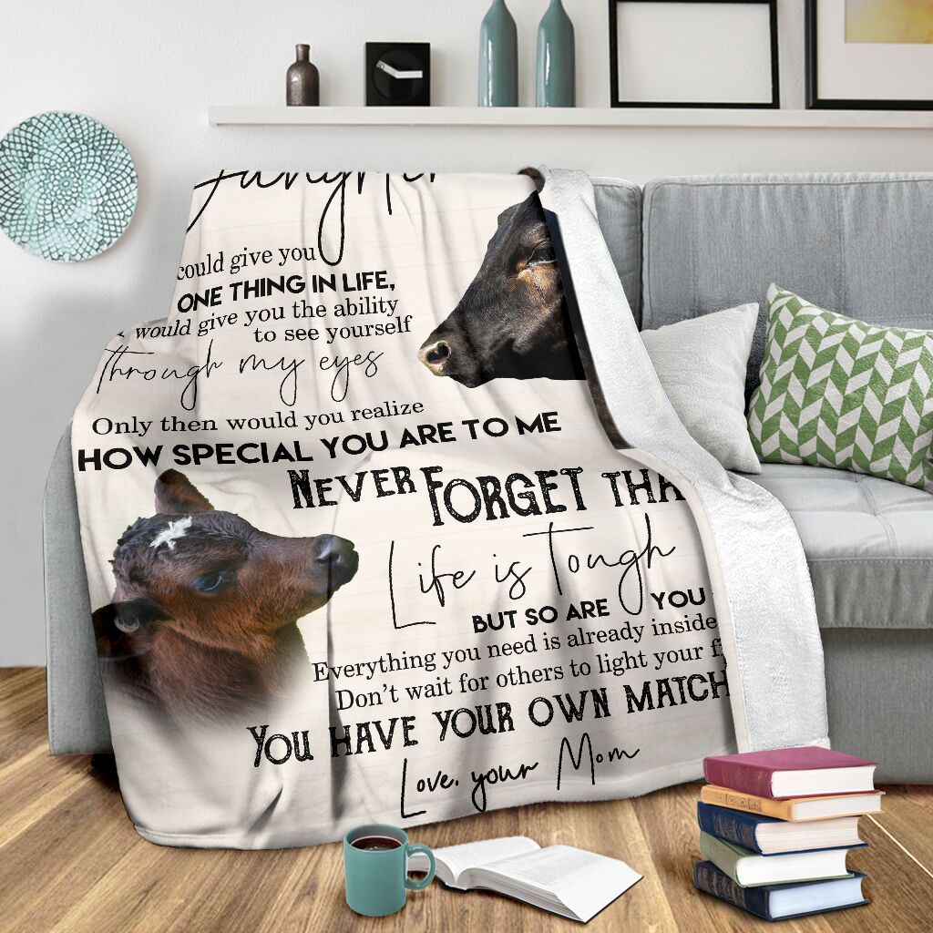 To My Daughter If I Could Give You One Thing In Life Angus Cow Blanket Gift For Daughetr, Cow Lover Birthday Gift Home Decor Bedding Couch Sofa Soft And Comfy Cozy 1631525305028.jpg