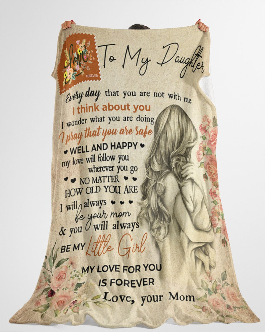 My Love For You Is Forever Letter Fleece Blanket Gift For Daughter From Mom Birthday Gift Home Decor Bedding Couch Sofa Soft And Comfy Cozy 1631588366393.jpg
