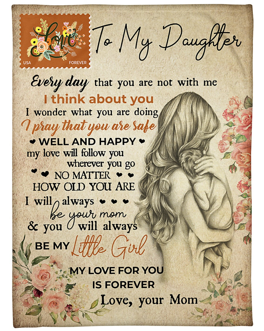 My Love For You Is Forever Letter Fleece Blanket Gift For Daughter From Mom Birthday Gift Home Decor Bedding Couch Sofa Soft And Comfy Cozy 1631588366757.jpg