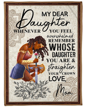 To My Daughter Wonder Woman Straighten Your Crown Fleece Blanket Gift For Family, Birthday, Daughter, Mother To Daughter Gift Home Decor Bedding Couch Sofa Soft and Comfy 1631594187933.jpg