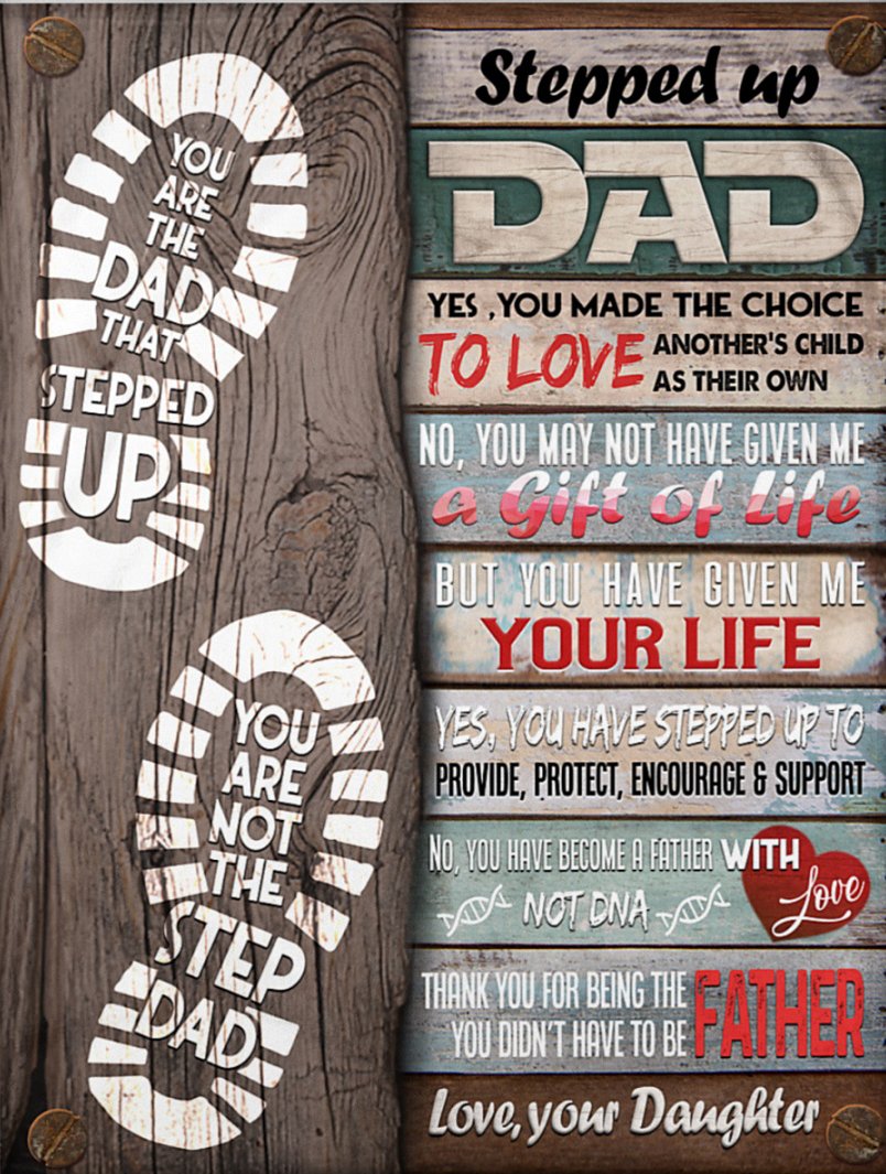 Gift For Father Blanket, Stepdad Blanket From Stepdaughter Full Size Blanket Stepped Up Dad Yes You Made The Choice 1631603929290.jpg