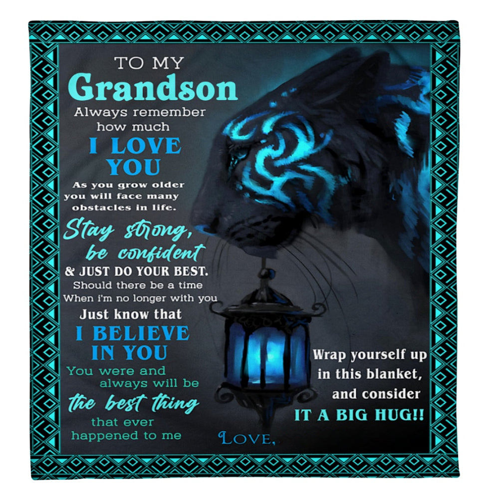To My Grandson Always Remember How Much I Love You Fleece Blanket Gift For Family, Birthday, Grandson Gift Home Decor Bedding Couch Sofa Soft And Comfy 1631607263215.jpg
