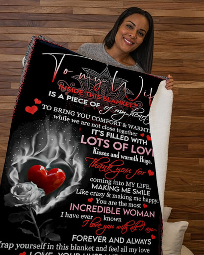 To My Wife Fleece Blanket , To Bring You Comfort & Warmth Gift For Wife From Husband Home Decor Bedding Couch Sofa Soft And Comfy Cozy 1631612357851.jpg