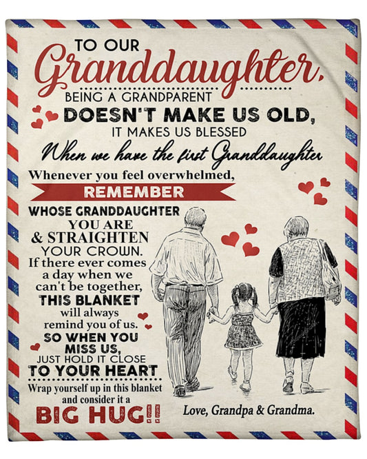 To My Granddaughter Remember Whose Granddaughter You Are Fleece Blanket Gift For Family, Birthday, Granddaughter Gift Home Decor Bedding Couch Sofa Soft And Comfy 1631675489456.jpg