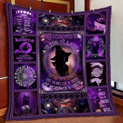 Halloween October The Soul Of A Witch Fleece Blanket Gift For Family & Friends Gift Home Decor Bedding Couch Sofa Soft And Comfy Cozy 1631933530798.png