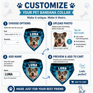 Custom Pet Photo Bandana with Name – Electric Burst - Personalized Pet Bandana Collar With Adjustable Buckle 1631d6f3-55fa-4148-9f7a-2c428b0a9e95.jpg