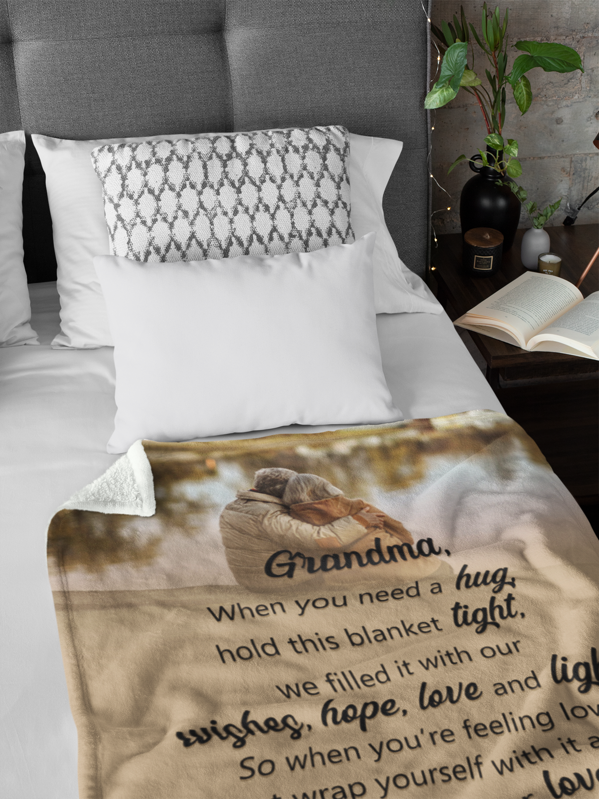 To My Grandma We Filled It With Our Wishes Fleece Blanket Gift For Family, Birthday, Grandma, For Her Gift Home Decor Bedding Couch Sofa Soft and Comfy 1632103755683.png