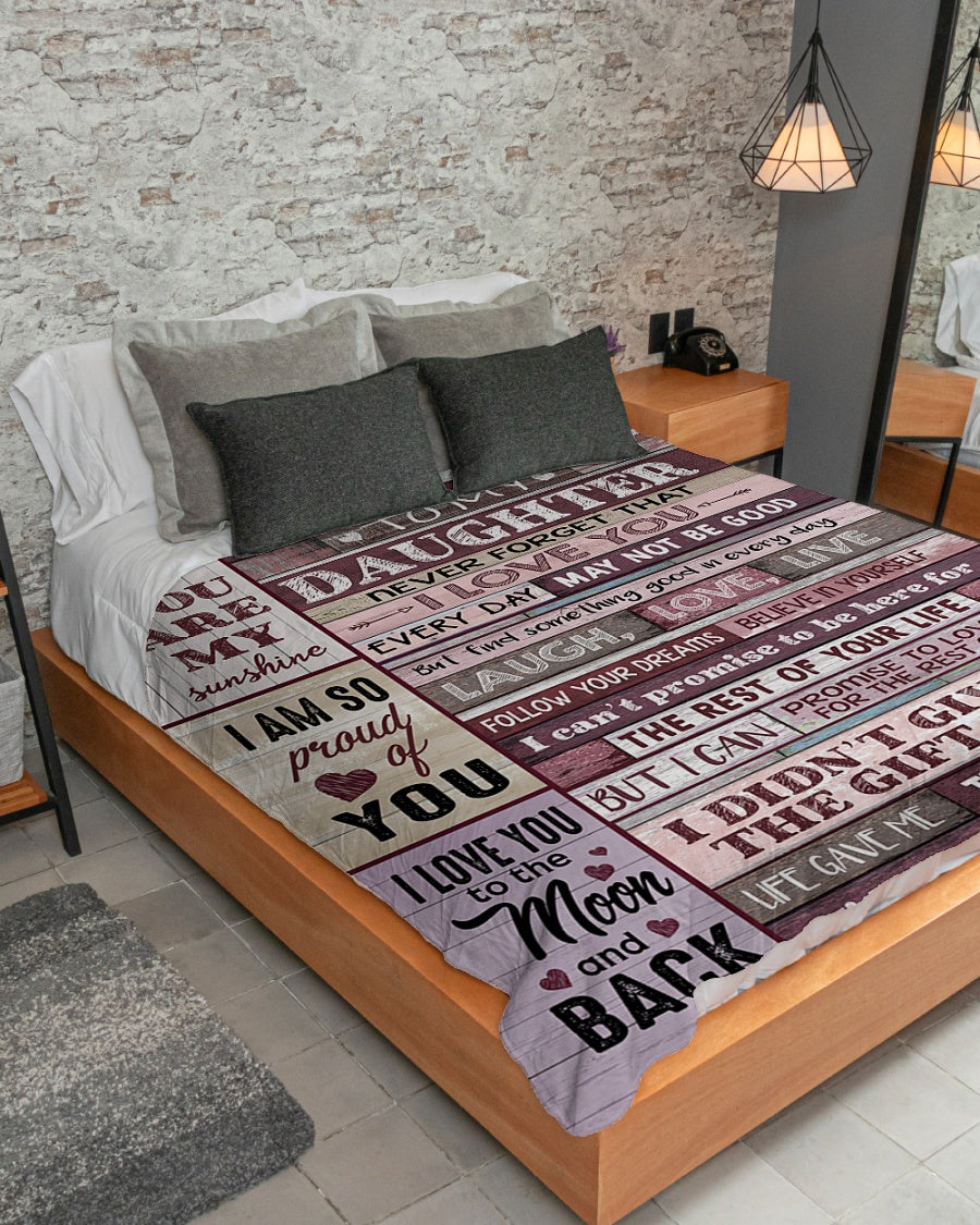 To My Daughter Never Forget That I Love You Pink Blanket Gift For Daughter From Mom Birthday Gift Home Decor Bedding Couch Sofa Soft And Comfy Cozy 1632125892600.jpg