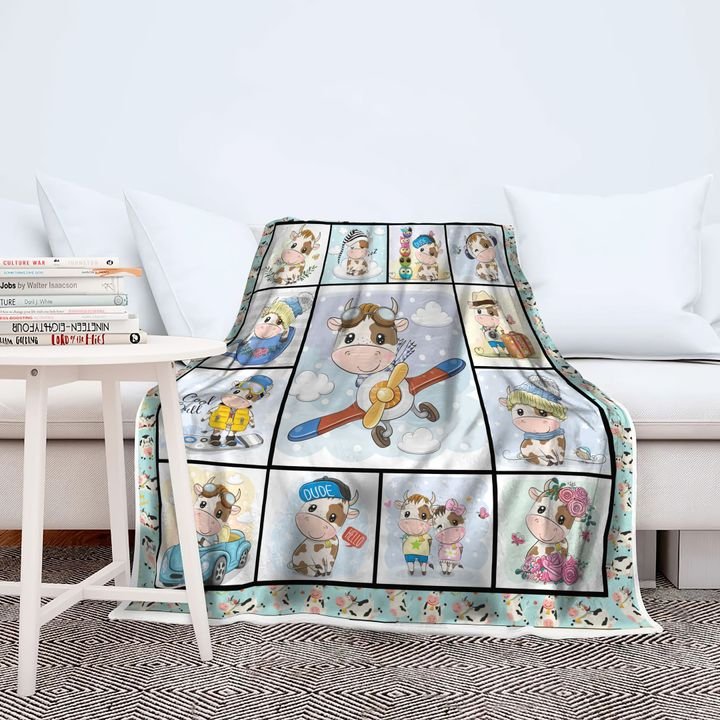 Cow Cute Fleece Blanket, Cows Lovers, Gift For Kids, Gift For Family & Friends Gift Home Decor Bedding Couch Sofa Soft And Comfy Cozy 1632126870956.jpg