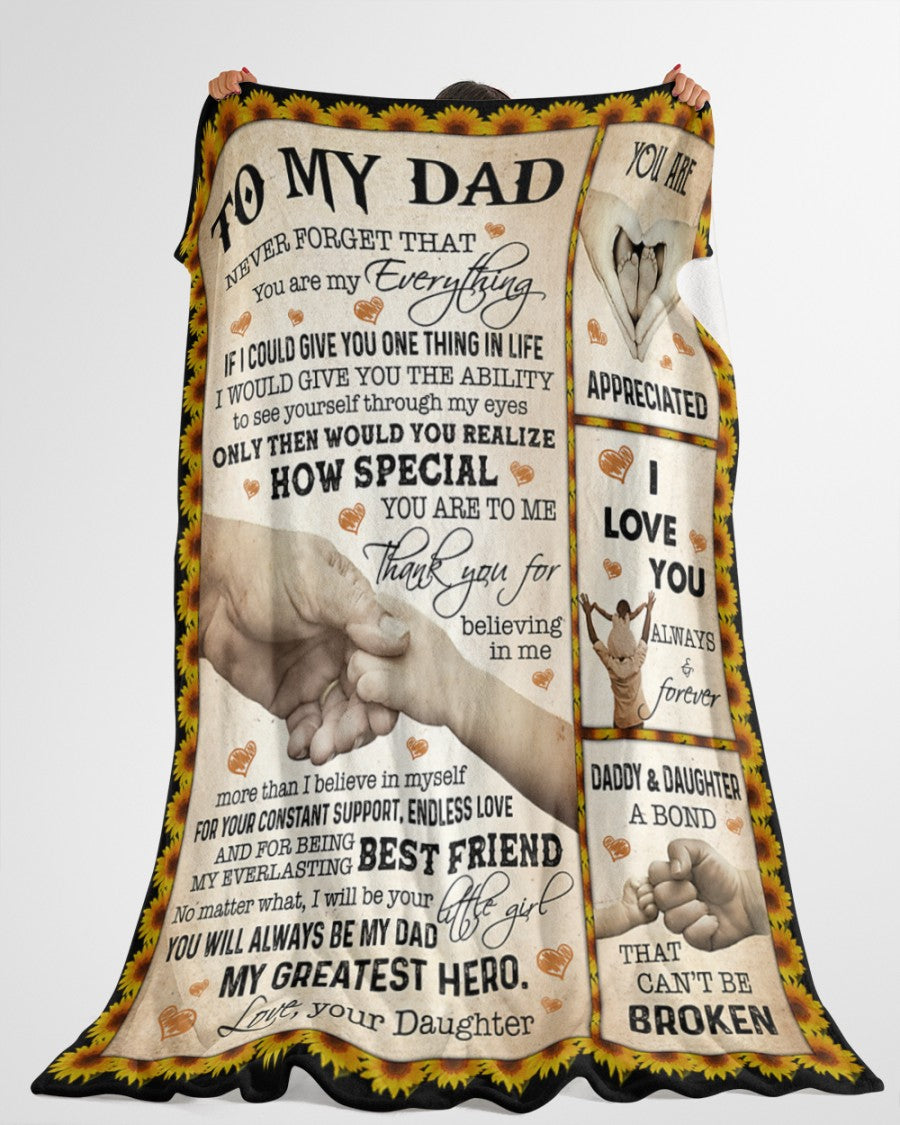 Gift For Father Blanket, To My Dad Daddy And Daughter A Bond That Can't Be Broken Blanket 1632128016868.jpg