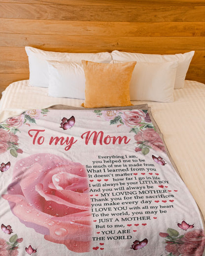 Personalized Name Blanket - Gifts For Mom From Son - Good Birthday Mother's Day Gifts For Mom - I Love You With All My Heart Rose Butterfly 1632129946444.jpg