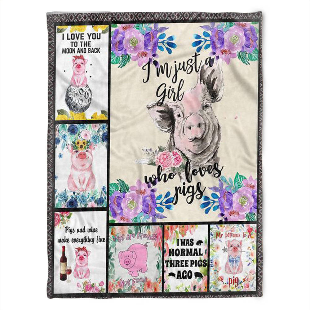 Pigs And Wine Make Everything Fine, Fleece Blanket.gift For Your Love One, Birthday Gift Home Decor Bedding Couch Sofa Soft And Comfy Cozy 1632368647055.jpg