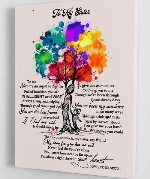 Gift For Sister Canvas To My Sister - Love From Your Sister - Framed WALL ART/ DECOR/ 1632448201515.jpg