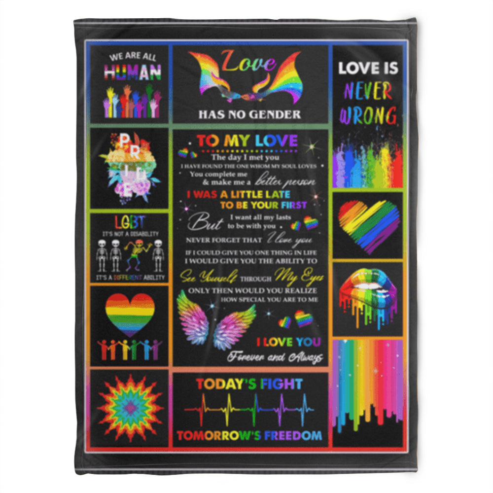 To My Love Lgbt The Day Met You,soft Blanket, Fleece Blanket.home Decor Bedding Couch Sofa Soft And Comfy Cozy 1632456074748.jpg