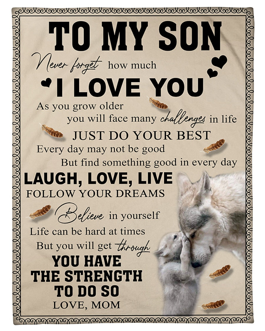 To My Son Just Do Your Best Wolf Mom Blanket Gift For Son From Mom Birthday Gift Home Decor Bedding Couch Sofa Soft and Comfy Cozy 1632725611889.jpg