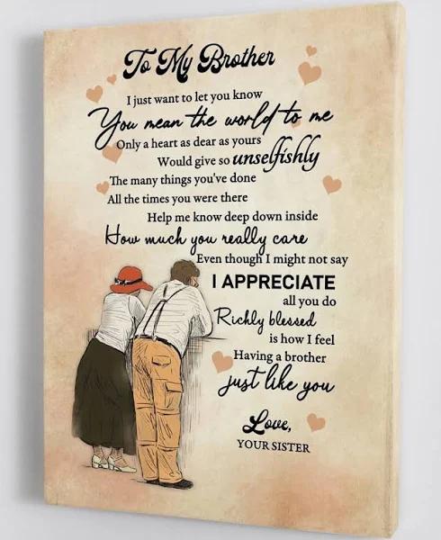 Gift For Brother From Sister Canvas You Mean The World To Me 1632796818243.jpg
