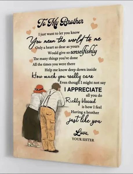 Gift For Brother Canvas To My Brother - From Sister - I Just Want To Let You Know Framed 1632797044114.jpg