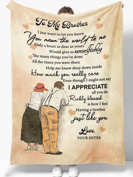 Gift For Brother Blanket, To My Brother From Sister How I Feel Having Brother Just Like You 1632801880951.jpg