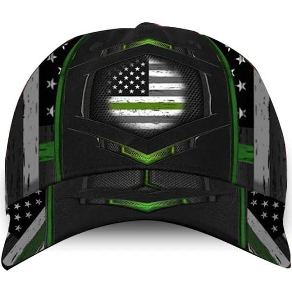 Thin Green Line American Flag Hat Honor Veterans Cap Unique Military Gifts for Retired 1632816534639.jpg