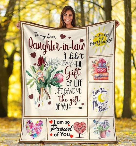 To My Dear Daughter-in-law Flower I Didn't Give You The Gift Of Life Blanket 1632890385170.jpg