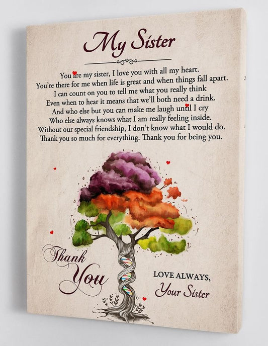 My Sister - Colorful DNA Family Tree - Framed Portrait Canvas, Gift For Sister From Family Birthday Gift Home Decor Wall Art Visual Art 1632905478895.jpg